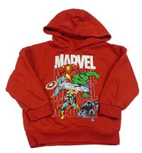 Červená mikina s Avengers a kapucí Marvel