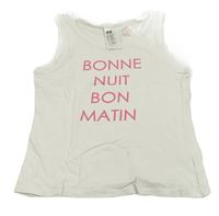 Bílý top s nápisem H&M