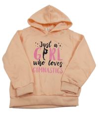 Meruňková mikina s gymnastkou a kapucí