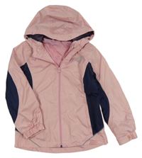 Růžovo-tmavomodrá šusťáková jarní funkční bunda s kapucí Crivit