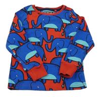 Červeno-modré pyžamové triko se slony Next