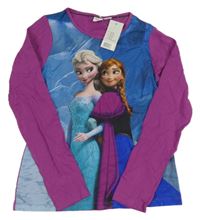 Nové - Modro-fialové triko s Elsou a Annou Disney