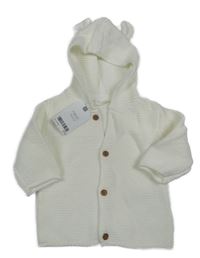 Nové - Smetanový propínací svetr s kapucí s oušky Next