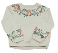 Smetanová mikina s květy C&A