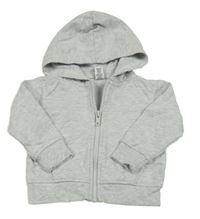 Šedá melírovaná propínací mikina s kapucí Dopodopo