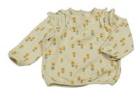 Béžová květovaná mikina s volánky Nutmeg