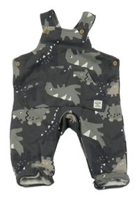 Antracitové laclové tepláky s dinosaury F&F