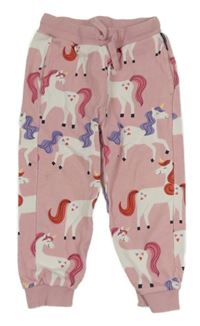 Růžové tepláky s jednorožci Polarn O. Pyret