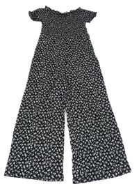 Černý květovaný culottes overal Page One Young