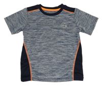 Tmavomodré melírované sportovní tričko s fotbalovým míčem Topolino