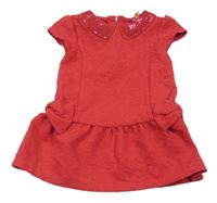 Malinové vzorované šaty s flitry Baker