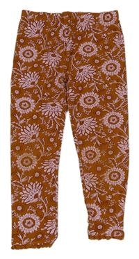 Hnědé květované legíny Tu