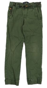 Khaki plátěné cuff kalhoty Mayoral