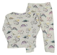 Bílé pyžamo s dinosaury M&S