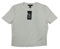 Nové - Bílé žebrované crop tričko New Look
