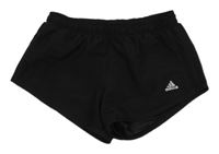 Černé šusťákové funkční kraťasy s logem Adidas