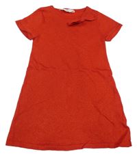 Červené třpytivé svetrové šaty s mašlí H&M