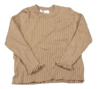 Hnědý žebrovaný lehký svetr H&M