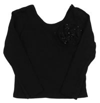 Černé crop triko s tylem H&M