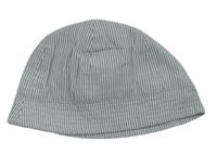 Bílo-modrá pruhovaná plátěná čepice George