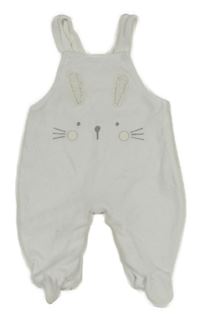 Bílé sametové dupačky s králíkem George