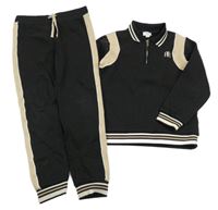 2 set - černo-béžová mikina + tepláky River Island