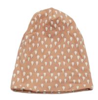 Světlerůžovo-bílá vzorovaná čepice 