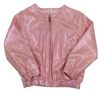 Růžová třpytivá propínací lehká bunda Pep&Co