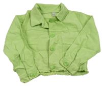 Zelená lehká crop plátěná bunda