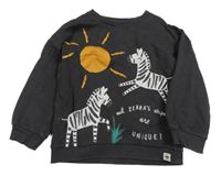 Tmavošedá mikina se zebrami F&F