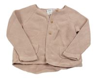 Světlerůžový propínací svetr Zara