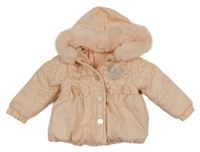 Meruňková šusťáková zateplená bunda s Minnie a kapucí Disney