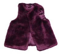 Vínová kožešinová podšitá vesta Next