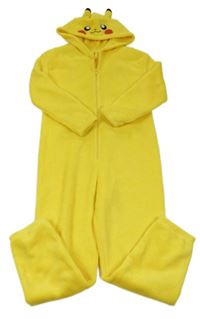 Žlutá chlupatá kombinéza a kapucí - Pikachu