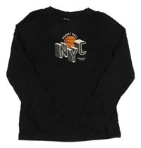 Černé triko s potiskem kiabi