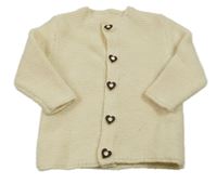 Smetanový propínací svetr 