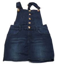 Tmavomodré laclové riflové šaty s kapsami H&M