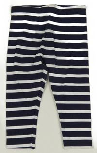 Tmavomodro-bílé pruhované legíny dunnes