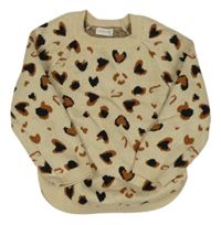 Béžovo-černo-hnědý vzorovaný svetr orchestra