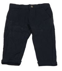 Tmavomodré chino teplákové kalhoty 