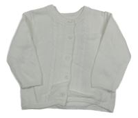 Bílý vzorovaný lehký propínací svetr dunnes