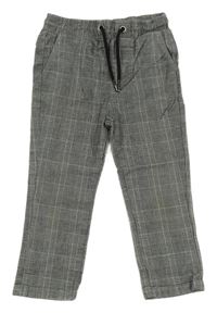 Šedé kostkované plátěné kalhoty Denim Co.