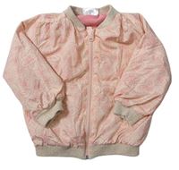 Růžová šusťáková jarní bunda s kapucí Ergee