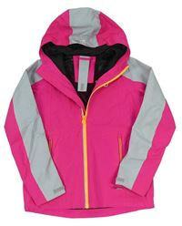 Neonově růžovo-šedá šusťáková jarní funkční bunda s kapucí Dare 2B