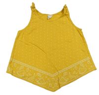 Žlutý puntíkatý vzorovaný top Zara
