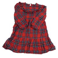Červeno-tmavomodré kostkované šaty Primark