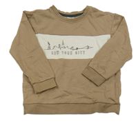 Hnědo-smetanová mikina s potiskem Little kids