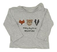 Světlešedé triko se zvířátky zn. Matalan