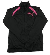 Černo-růžová sportovní propínací mikina Puma