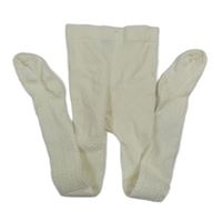 Smetanové vzorované punčocháče H&M